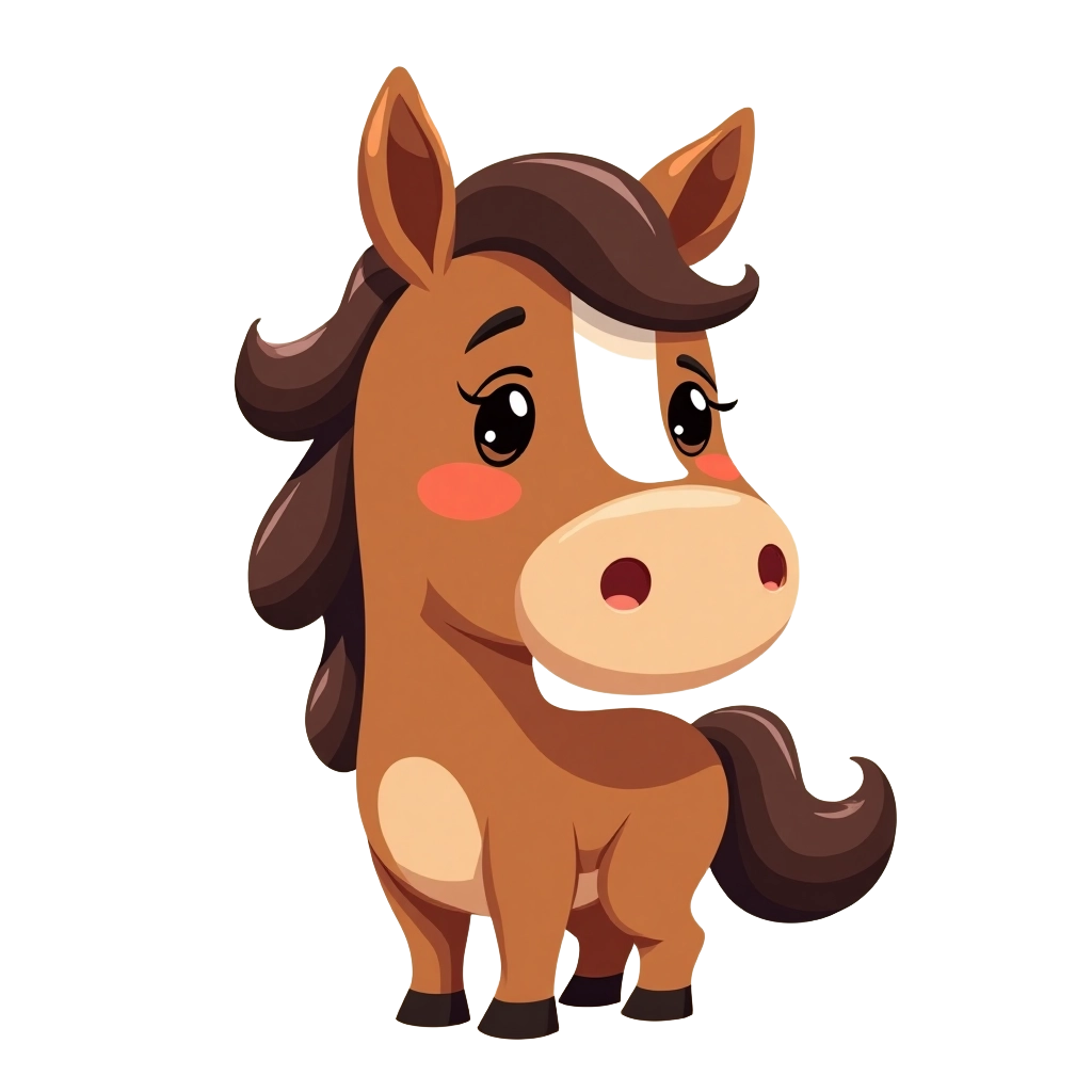 Cute Cartoon Horse